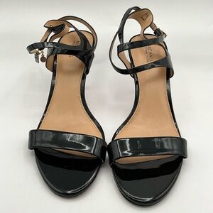 Michael Kors Simone Mid Sandals – Black Patent Leather 9